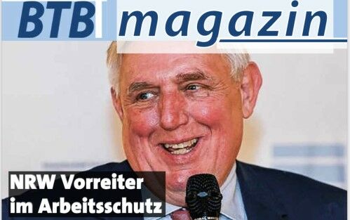 Arbeitsminister Laumann auf der Titelseite des BTB-Magazins